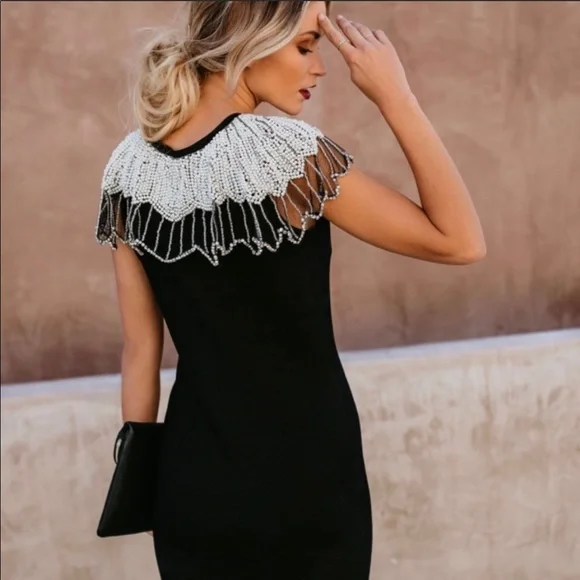 cape bodycon dress White Bodycon Crepe Dress With Cape Effect
